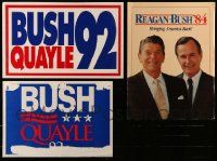 8a033 LOT OF 3 UNFOLDED REPUBLICAN PARTY POLITICAL CAMPAIGN POSTERS '80s-90s Reagan, Bush, Quayle!