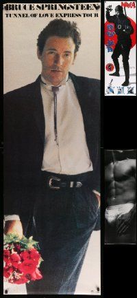 8a021 LOT OF 3 UNFOLDED 21x62 COMMERCIAL & MUSIC POSTERS '80s Bruce Springsteen, ninja, underwear