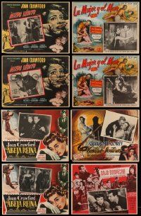 8a081 LOT OF 12 JOAN CRAWFORD MEXICAN LOBBY CARDS '40s-50s mostly incomplete sets!