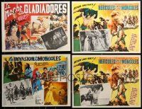 8a086 LOT OF 4 SWORD AND SANDAL MEXICAN LOBBY CARDS '60s great scenes & border artwork!