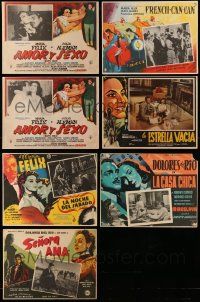 8a092 LOT OF 7 MEXICAN LOBBY CARDS WITH MARIA FELIX AND DOLORES DEL RIO '50s-60s great scenes!