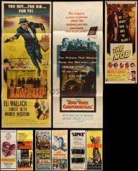 8a279 LOT OF 9 MOSTLY FORMERLY FOLDED CRIME INSERTS '50s-70s images from a variety of movies!