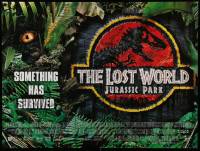 8b090 JURASSIC PARK 2 DS British quad '96 The Lost World, Steven Spielberg, something has survived!