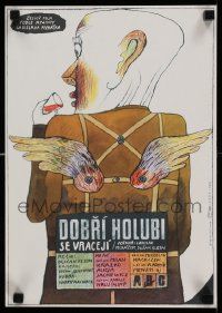 8b173 GOOD PIGEON'S RETURN Czech 11x16 '88 Dusan Klein's Dobri holubi se vraceji, art by Peter Pos