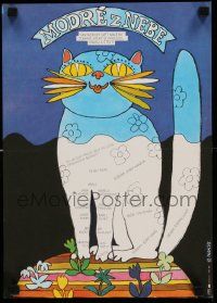 8b178 MODRE Z NEBE Czech 12x17 '83 completely different artwork of cat by Stanislav Duda!