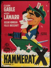 8b532 COMRADE X Danish '50 Communist Hedy Lamarr & Clark Gable by Gaston!