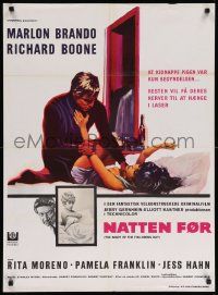 8b574 NIGHT OF THE FOLLOWING DAY Danish '69 Marlon Brando, Richard Boone, it assaults your senses!