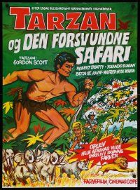 8b593 TARZAN & THE LOST SAFARI Danish R80s great artwork of Gordon Scott in the title role!