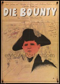 8b057 BOUNTY East German 23x32 '87 Mel Gibson, Anthony Hopkins, Olivier, Mutiny, Flieger artwork!