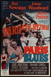 8b348 PARIS BLUES Finnish '61 Paul Newman, Joanne Woodward, Sidney Poitier & Louis Armstrong!