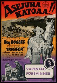 8b359 SUNSET IN THE WEST Finnish '52 great images of Roy Rogers, King of the Cowboys & Trigger!