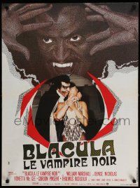8b211 BLACULA French 23x31 '72 black vampire William Marshall is deadlier than Dracula, great image!