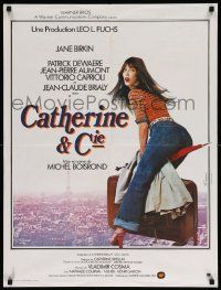 8b213 CATHERINE & CO. French 24x32 '75 Jean-Pierre Aumont, Jane Birkin, Mary Poppins she ain't!