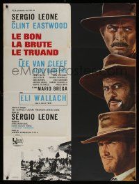 8b220 GOOD, THE BAD & THE UGLY French 23x31 '68 Eastwood, Van Cleef, Wallach, Leone classic!