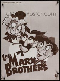 8b228 LES MARX BROTHERS French 23x31 '70s great Hirschfeld-like art of Groucho, Chico & Harpo!