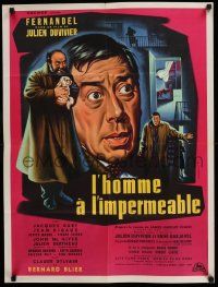 8b230 MAN IN THE RAINCOAT French 24x31 '58 L'Homme a l'impermeable, wacky Fernandel by Jean Mascii