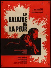 8b245 WAGES OF FEAR French 23x31 R60s Yves Montand, Henri-Georges Clouzot's suspense classic!