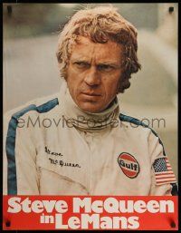 8b144 LE MANS teaser German '71 close up of race car driver Steve McQueen in personalized uniform!