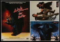 8b161 LINK German LC poster '87 Shue, creepy Bysouth art of ape in a suit lighting a match!
