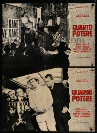 8b416 CITIZEN KANE set of 2 Italian 17x25 pbustas R66 director/star Orson Welles w/Joseph Cotten!