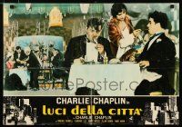 8b425 CITY LIGHTS Italian 18x26 pbusta R70s great image of Charlie Chaplin from this classic movie
