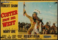 8b426 CUSTER OF THE WEST Cinerama Italian 18x27 pbusta '68 Robert Shaw vs Indians, Little Big Horn!