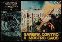 8b429 GAMERA VS. GAOS Italian photobusta '69 rubbery monsters!