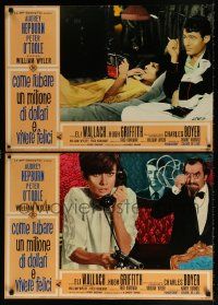 8b390 HOW TO STEAL A MILLION set of 10 Italian 19x26 pbustas '66 Audrey Hepburn & Peter O'Toole!