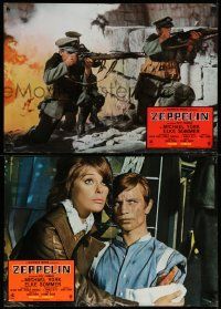 8b422 ZEPPELIN set of 2 Italian 18x26 pbustas '71 Michael York, Elke Sommer, top cast!