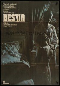 8b472 BESTIA Polish 26x38 '79 Wojciech Alaborski, Krystyna Janda, different image of top cast!