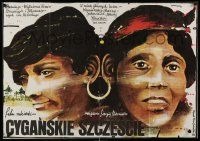 8b487 GIPSY HAPPINESS Polish 27x38 '81 Tsyganskoye schastye, Ploza-Dolinski art of Gypsy women!
