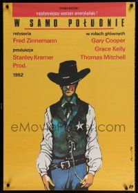 8b489 HIGH NOON Polish 27x38 R87 Marszalek art of Gary Cooper, Fred Zinnemann cowboy classic!