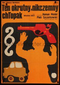 8b463 TEN OKRUTNY, NIKCZEMNY CHLOPAK Polish 22x32 '72 Janusz Nasfeter, cool Erol crime artwork!