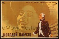 8b728 YOUNG CARUSO Russian 21x32 '52 Ermanno Randi as opera singer Enrico Caruso, Datskevich art!