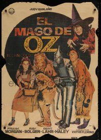 8b129 WIZARD OF OZ Spanish R82 art of Judy Garland, Lahr, Bolger, Haley & Hamilton by Jano!