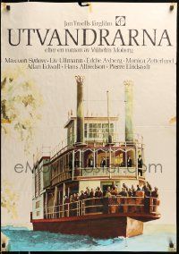 8b021 EMIGRANTS Swedish '71 Liv Ullmann, Max Von Sydow, Jan Treoll, great art of riverboat!