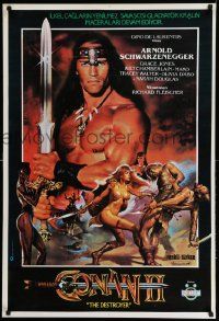 8b265 CONAN THE DESTROYER Turkish '85 Arnold Schwarzenegger, Grace Jones, artwork by Boris Vallejo