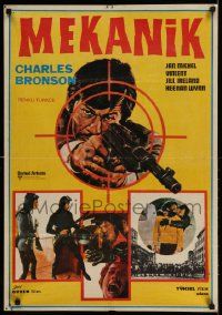 8b286 MECHANIC Turkish '73 great image of Charles Bronson with snipe rifle, Michael Winner