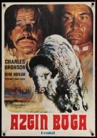 8b305 WHITE BUFFALO Turkish '79 Charles Bronson, great different action art of giant buffalo!