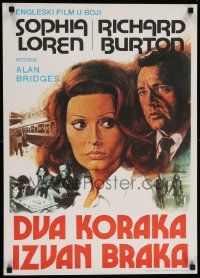 8b747 BRIEF ENCOUNTER Yugoslavian 20x27 '74 different art of Sophia Loren & Richard Burton!