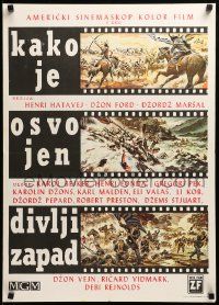 8b782 HOW THE WEST WAS WON Yugoslavian 20x27 '64 John Ford epic, cool montage of epic scenes!