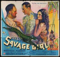 8c366 SAVAGE GIRL 6sh '32 sexy African jungle native Rochelle Hudson is wanted by two men!