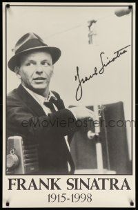 8c621 FRANK SINATRA 22x34 commercial poster '70s cool smiling image of Frank in hat!