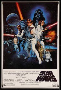 8c708 STAR WARS 24x36 commercial poster '80s George Lucas sci-fi epic, Portal, Tom Chantrell!