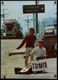 8c716 TORONTO 21x29 commercial poster '68 cool images of two Vietnam War draft dodgers hitchhiking