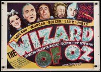 8c724 WIZARD OF OZ 20x28 commercial poster '70s Judy Garland, cast, image from the half-sheet!