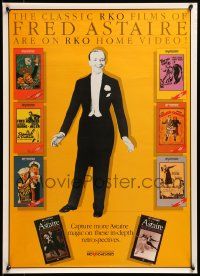 8c561 FRED ASTAIRE 20x27 video poster '80s RKO Home Video ad, great image with covers!