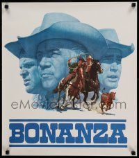8c535 BONANZA tv poster 1966 James Bama artwork of Lorne Greene, Blocker & Michael Landon!