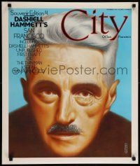 8c392 CITY OF SAN FRANCISCO 22x27 special '75 cover art of Dashiell Hammett by Guy Fey!
