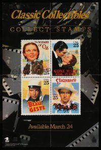 8c393 CLASSIC COLLECTIBLES COLLECT STAMPS 14x21 special '90 movie art stamps, John Wayne!
